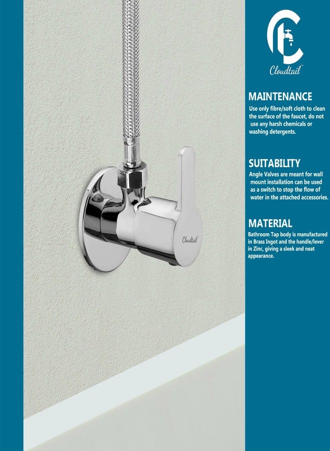 Cloudtail Brass, Angle Valve With Wall Flange, Chrome Finish (Flora) - Image 5